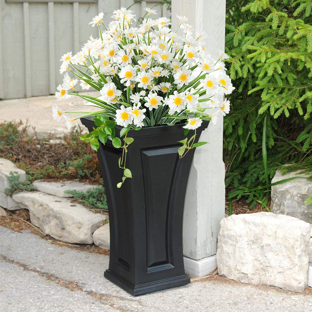 GREENRAIN 24 Bündel künstliche Gänseblümchen, für den Außenbereich, künstliche Blumen für Dekoration, kein Verblassen, Kunststoff, Blume, Garten, Veranda, Fensterkasten, Dekor (weiß)