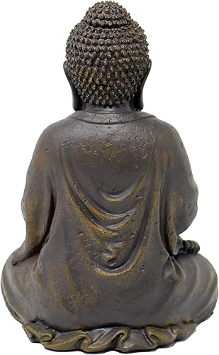 Miniatura 3 de Nature's Mark Estatua de Buda de resina de 8 pulgadas de alto, decoración decorativa para el hogar