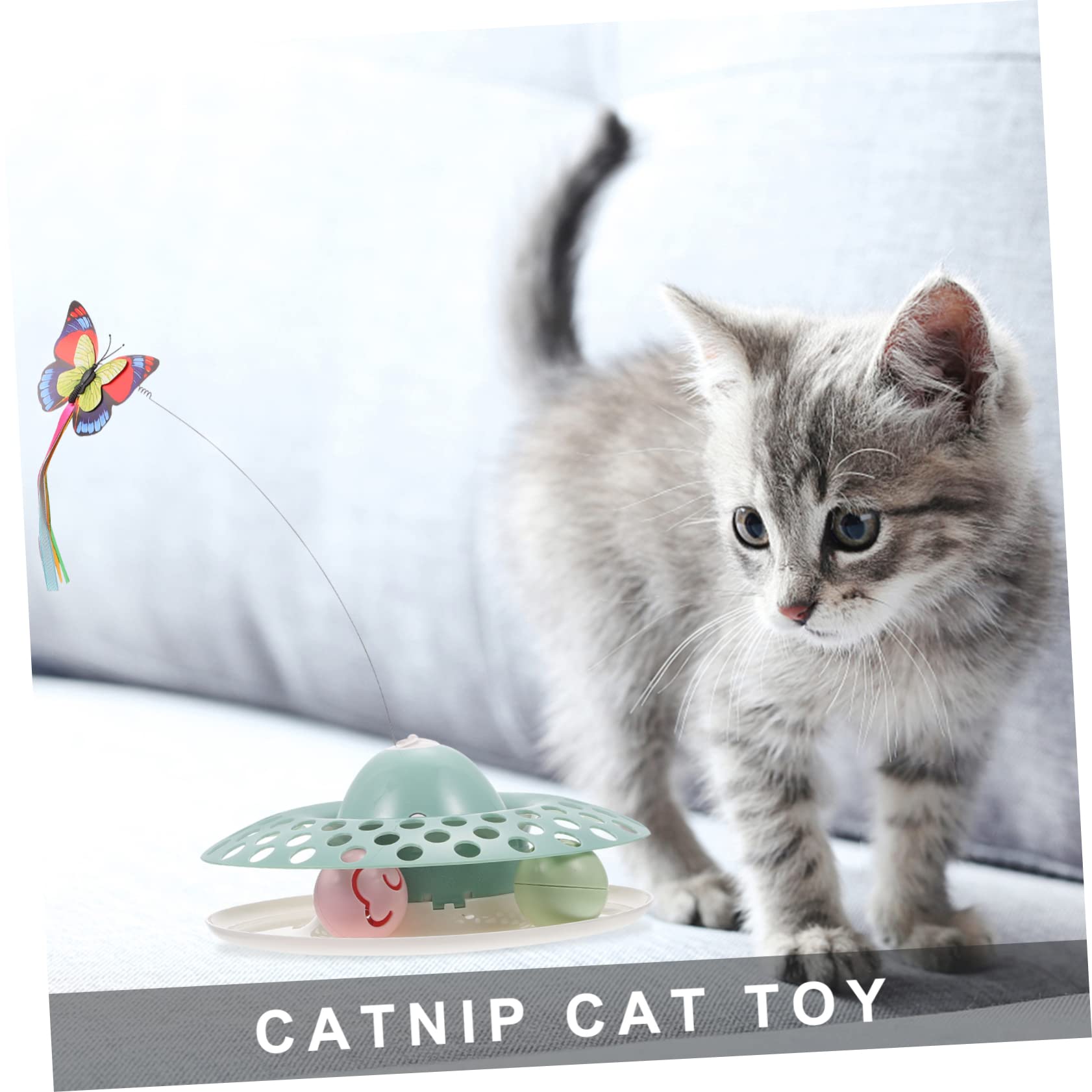 Happyyami 1satz Interaktives Katzenspielzeug Mit Rotierender Schmetterlingssimulation Und Katzenminze Elektrisches Spielzeug Für Katzen Fördert Aktives Spielen Und Bindung Für