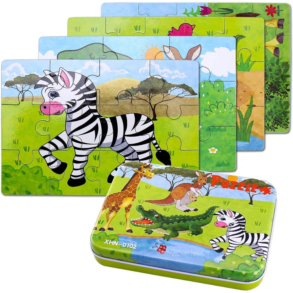 BBLIKE Puzzle, Puzzle per Bambini, 4 Diversi Livelli di Difficoltà, 9 Pezzi, 12 Pezzi, 15 Pezzi, 20 Pezzi, Giocattolo Educativo Perfetto per Ragazzi Ragazze di 2 Anni +