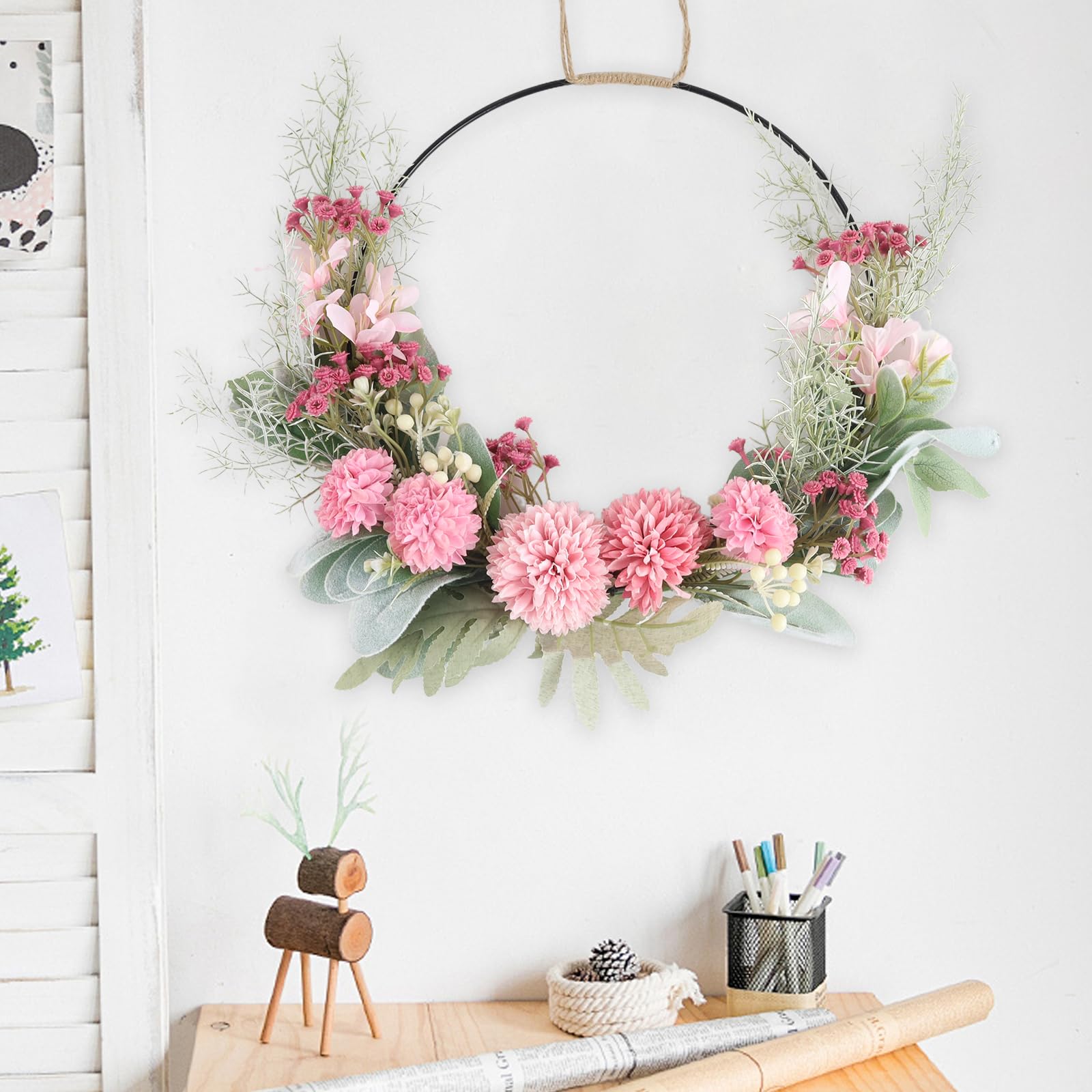 Couronne de tournesols de 42 cm pour décoration murale de porte d'entrée, couronne de printemps et d'été, panneau de bienvenue pour mariages et fêtes | Leroy Merlin