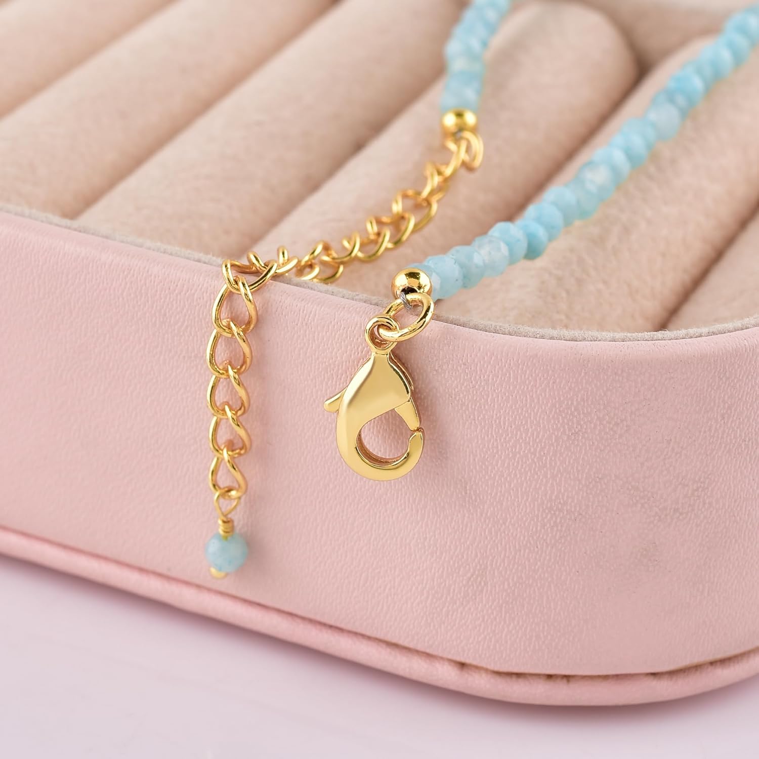 InfinityGemsArt Gemstone Gold Necklace For Women, Birthstone Natural Crystal Stone With Freshwater Pearl Beaded Jewelry, Gold Plated 18 Inch Chain - Image 9