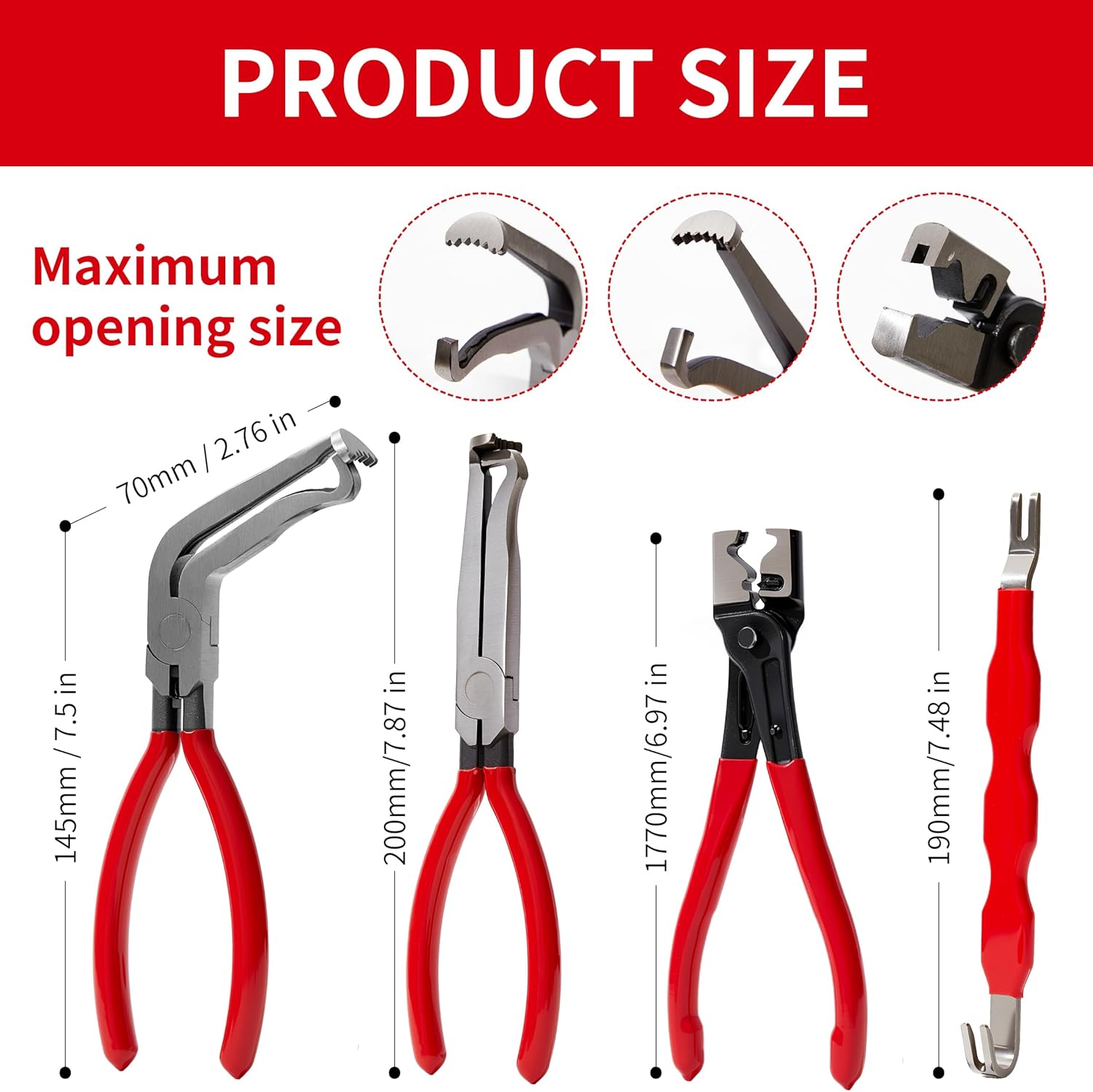 4 Pieces Electrical Disconnect Pliers For Cars，Electrical Connector Pliers, Automotive Electrical Connector Removal Tool, Automotive Electrical Terminal Connector Separator Removal Tool For Cars