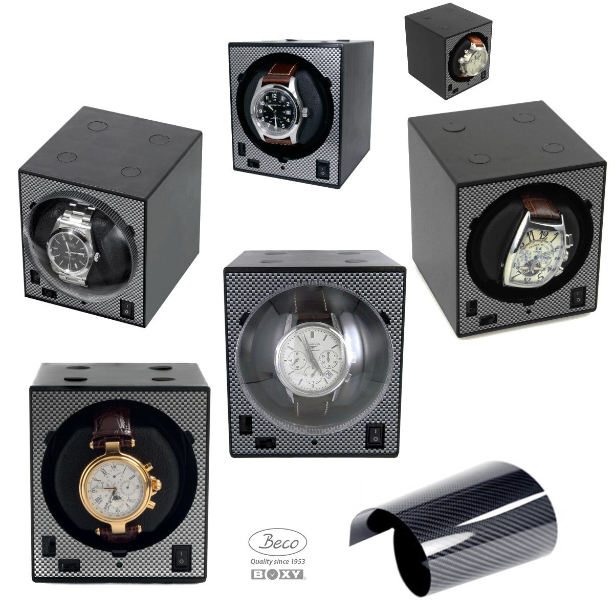 NEU: Uhrenbeweger Boxy Classic CARBON EDITION Single - Kollektion 2025