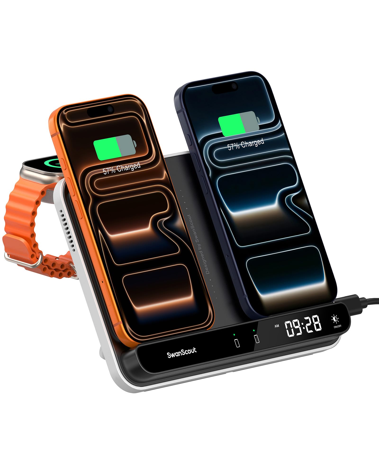 Amazon.co.jp: ワイヤレス充電器 2台、iphone 充電スタンド 2台