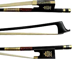 Arco Violino 4/4 Fibra Carbono Liso Profissional Premium Gold Talão Ébano