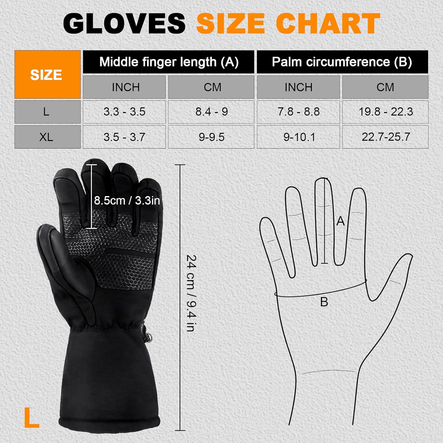 AYEAH Rechargeable Heated Gloves with 3 Heat Settings for Winter Outdoor Work Hunting Camping Snowboarding Hiking