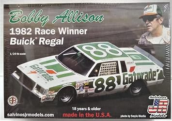 Salvinos Jr Models BAB1982D 1/24 Bobby Allison #88, Buick Regal, 1981 Nascar. Plastic Model kit