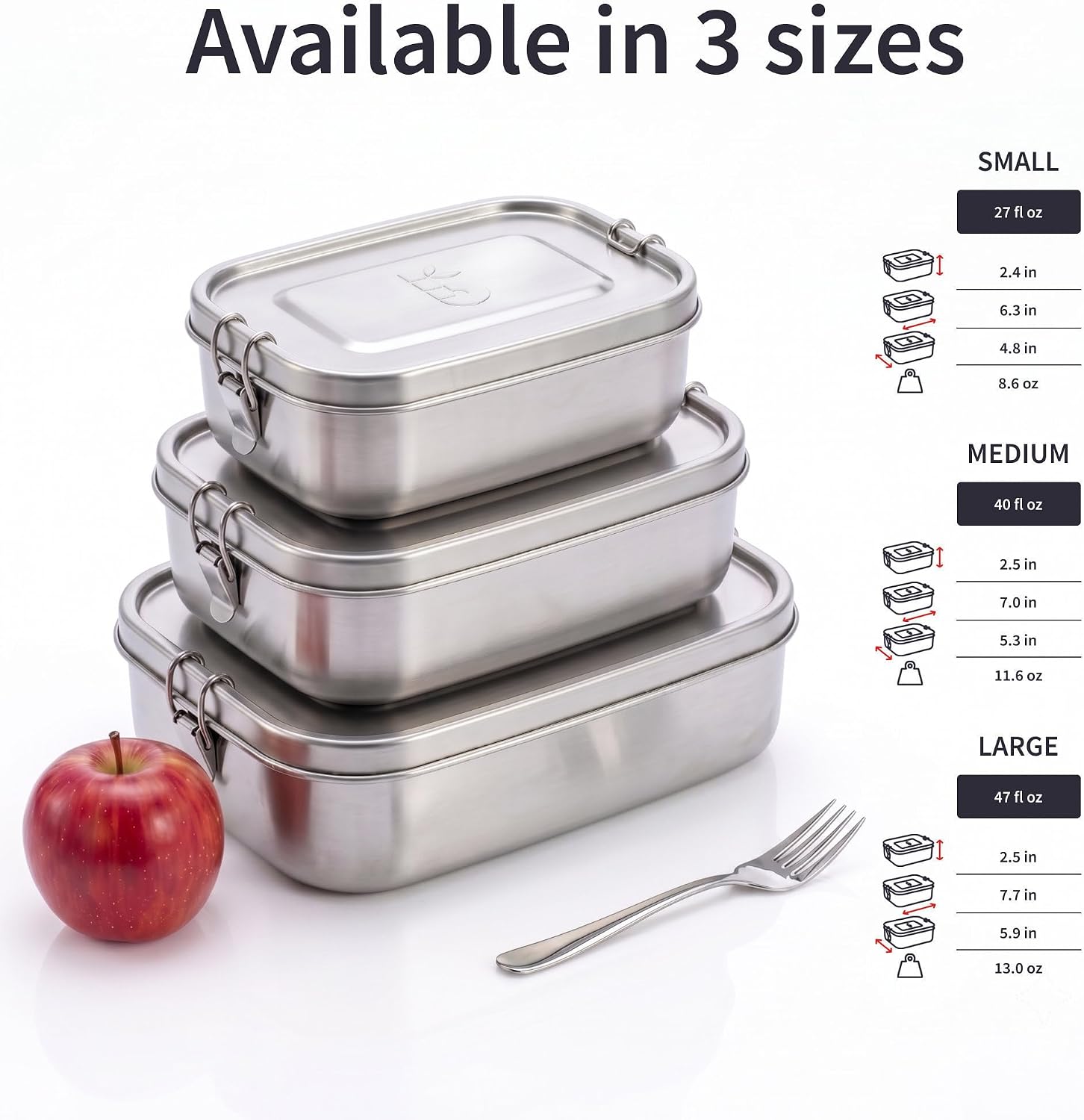 Bambaw Stainless Steel Lunch Box 40 oz, Metal Lunch Box with Adjustable Compartment, Leakproof Stainless Steel Bento, Food Grade Metal Sandwich Container