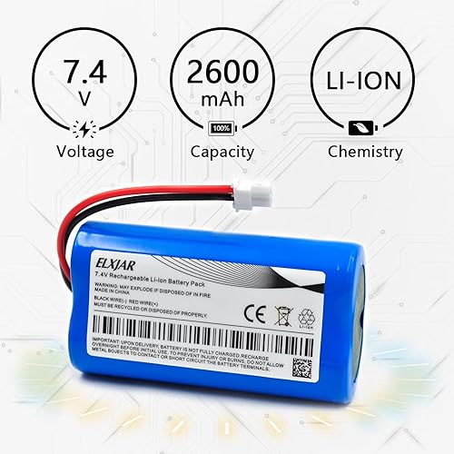 Miniatura 3 de Paquete de 2 baterías de iones de litio de 7.4 V 2600 mAh de repuesto para SurgiTel Eclipse EHL65 EHL-65 Odyssey Analog Headlight, se adapta a 25458