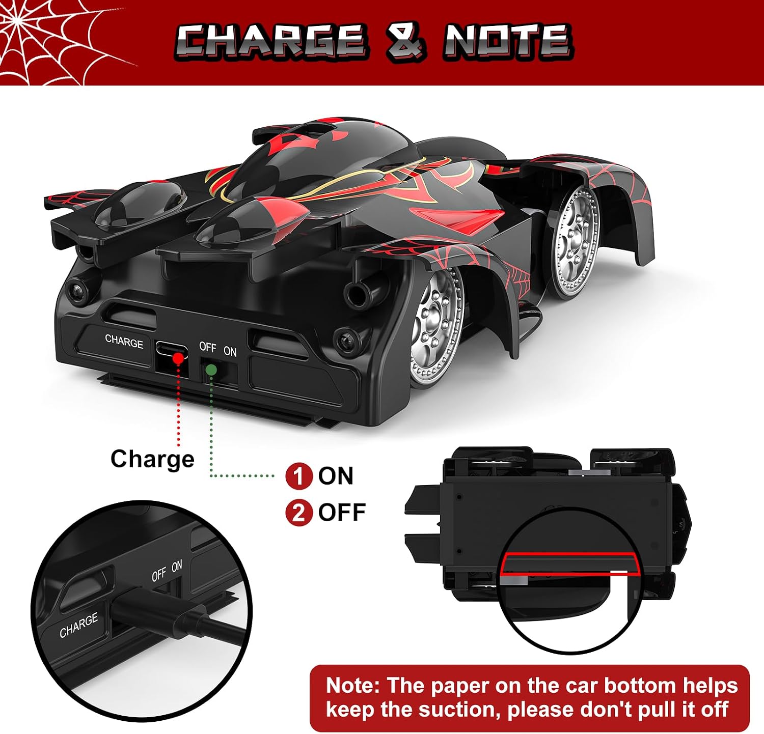 Wall Climbing Remote Control Car with Headlight | 360° Rotating RC Stunt Car, Rechargeable RC Cars Toys for 3 4 5 6 7 8-12 Year Old Boys Girls Kids