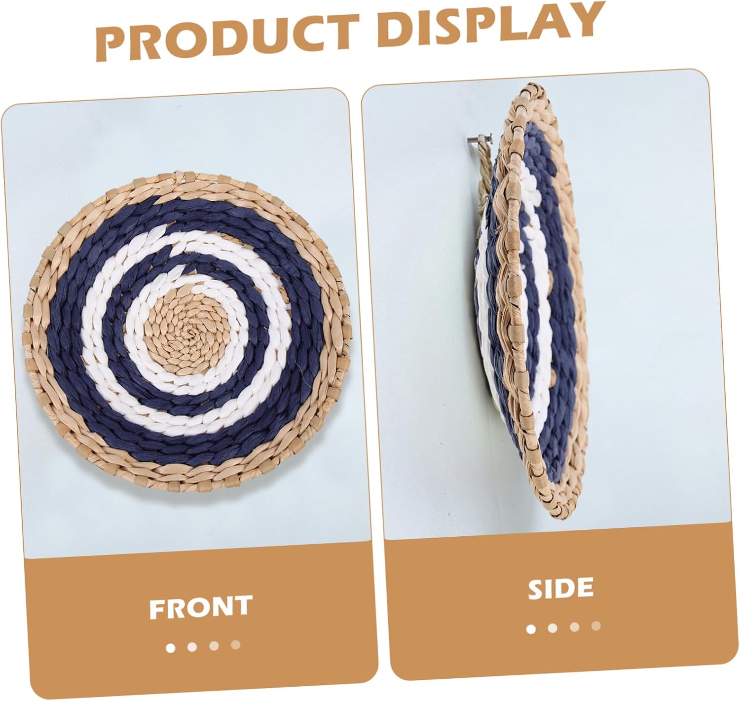 4pcs Wall Decoration Wall Mounted Basket Home Decoration Bohemian Home Decor Home Decor Placemats Round Woven Basket African Basket Handmade Pendant Hanging String