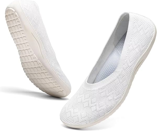 Zapatos planos de punta ancha para mujer, estilo bailarina
