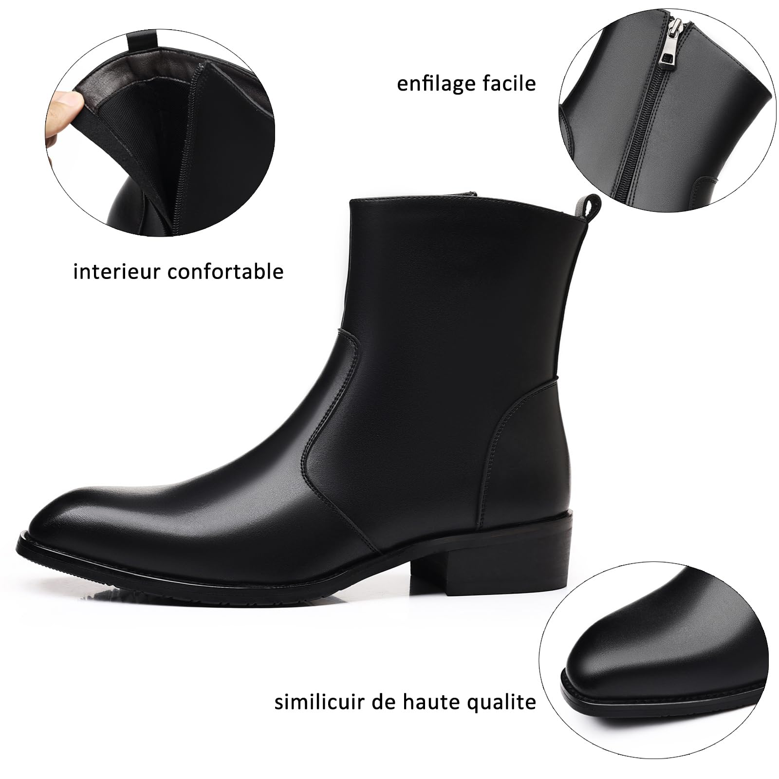 PPXID Bottine Homme Cuir Chelsea Boots Mode Chaussures Détente Confort Bottes Hommes