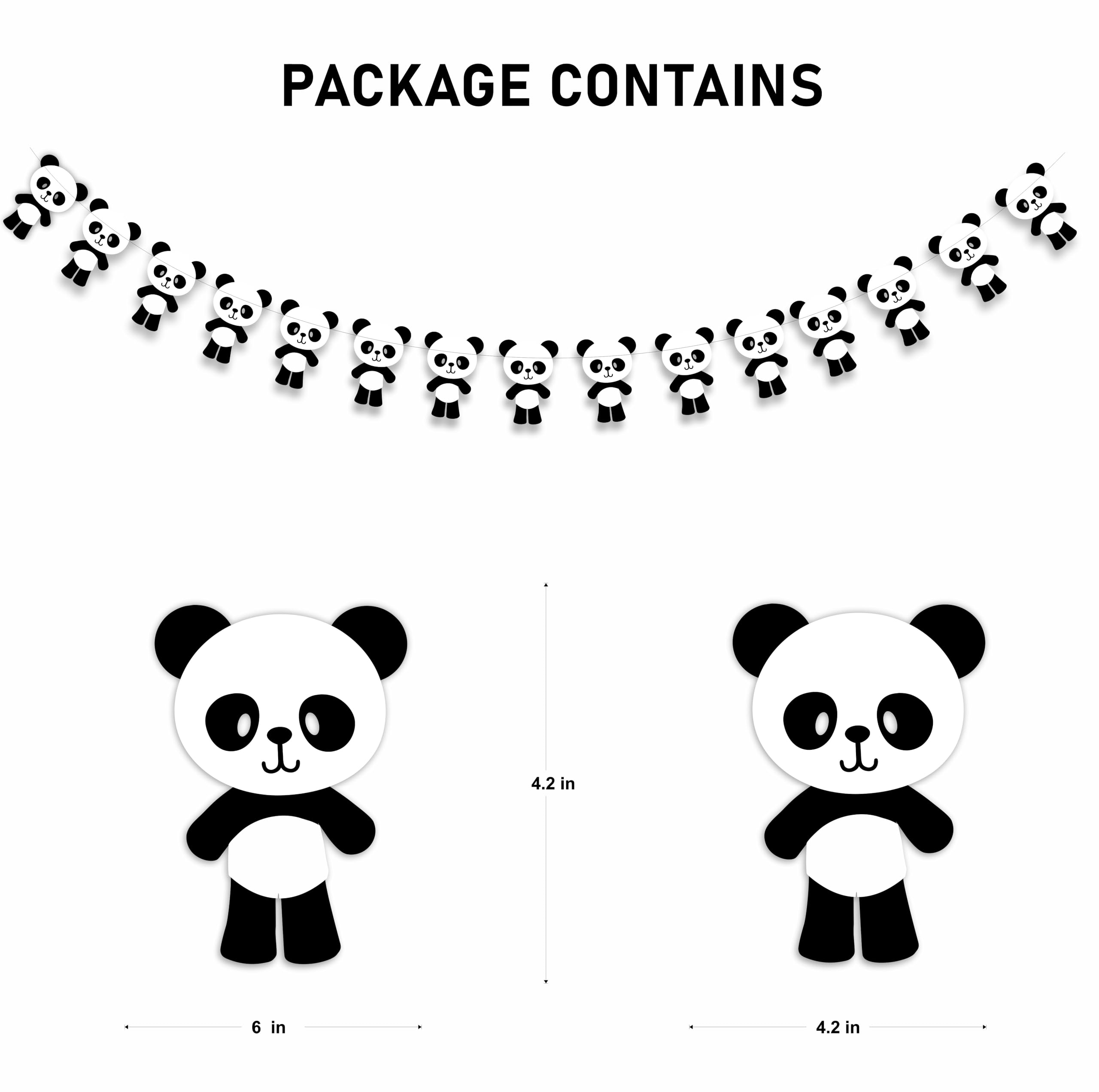 CF 6 DECORAZIONI IN ZUCCHERO PANDA
