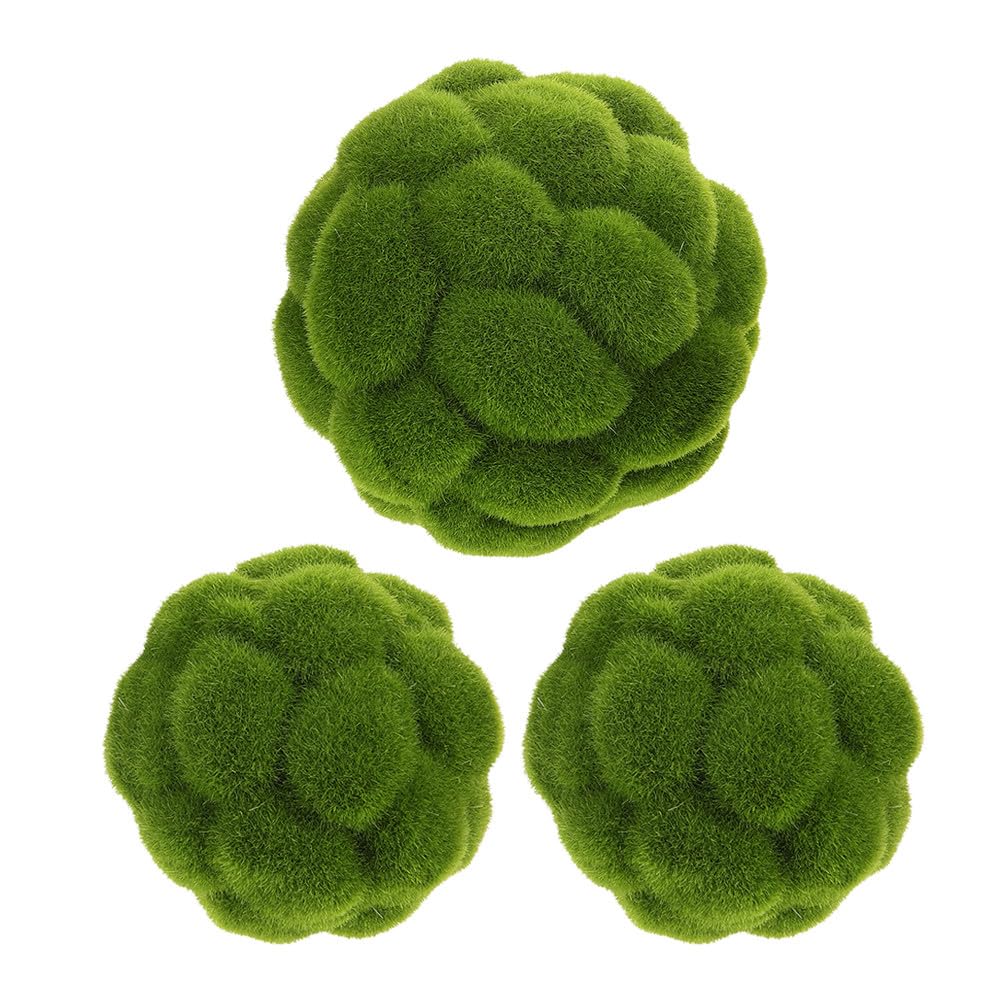 Musgo verde realista Veemoon en esferas decorativas para salones y centros de mesa