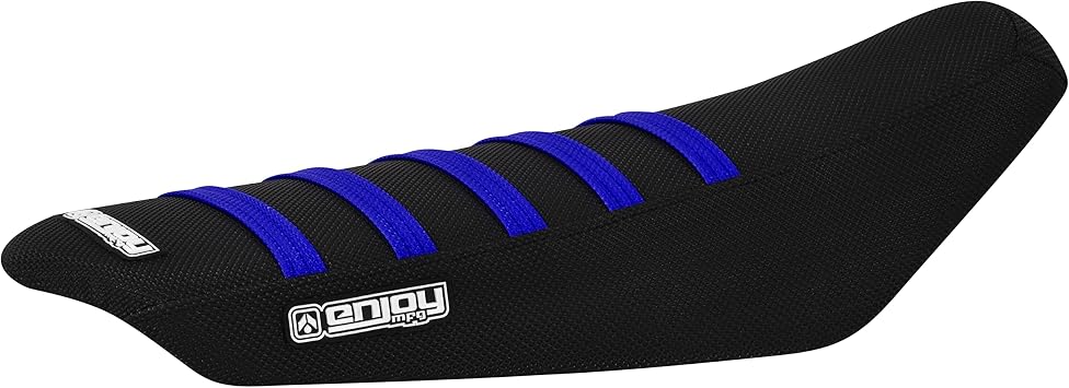Enjoy Mfg USA-Made Seat Cover - Compatible with Talaria Sting Electric Motorcycle #362 Black w/Blue Ribs
