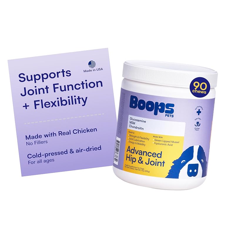 Suplemento para Cães com Glucosamina, MSM e Condroitina Boops Pets – 90 Mastigáveis Liofilizados