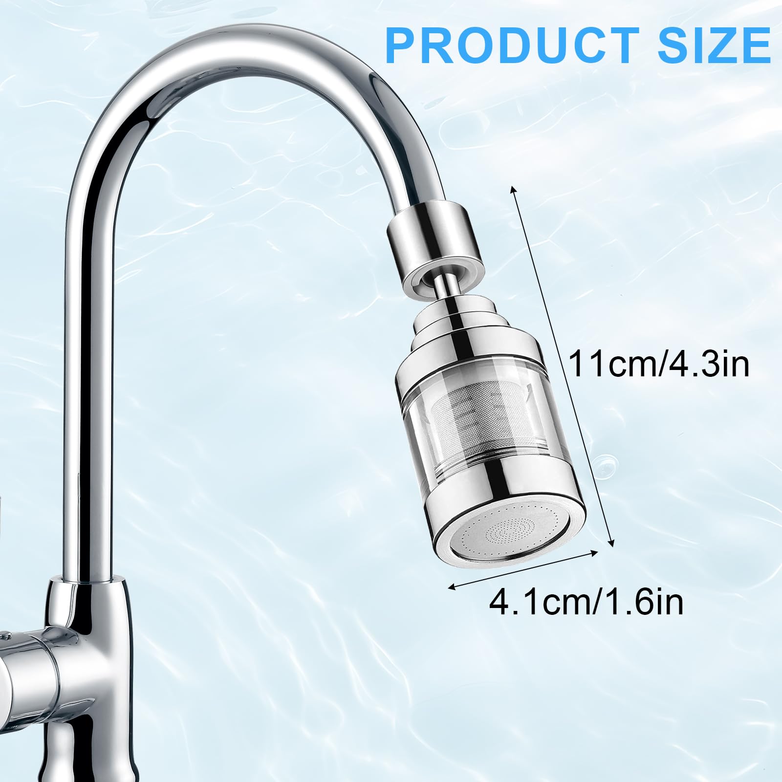 Tap Aerator, Kitchen Tap Water Filter Nozzle For 22mm UK, Easy Install Faucet Filter Attachment for Hard Water Purification - Image 2