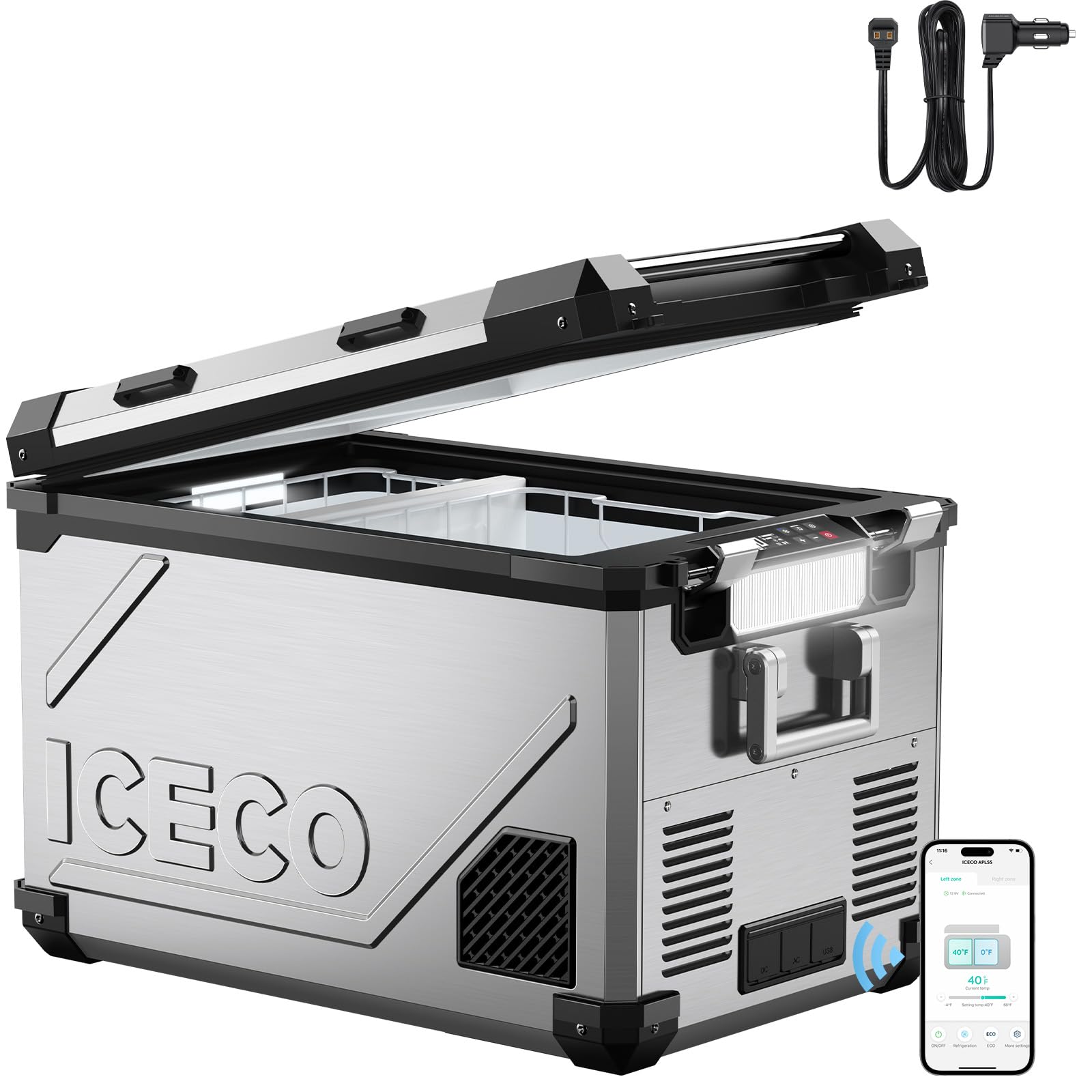 Amazon.com: ICECO APL55 58Qt 12V Refrigerator, Dual Zone Fridge