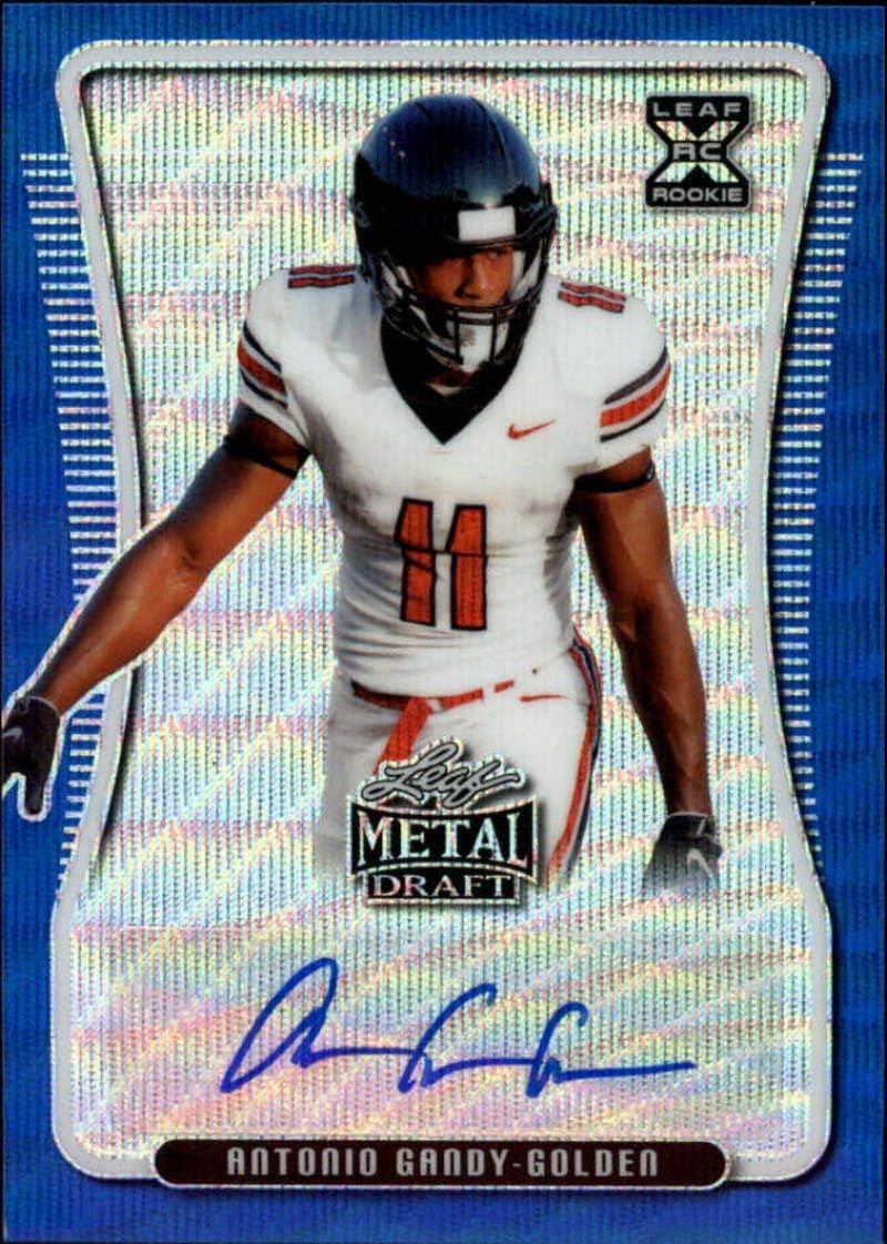 2020 Leaf Metal Draft Autograph Wave Blue Football S20#BA-AGG Antonio Gandy-Golden Auto Liberty Official Player Licensed Rookie Card