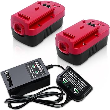 2 Pack 4.5Ah Ni-Mh Replacement for Black and Decker 18V Battery and Charger
