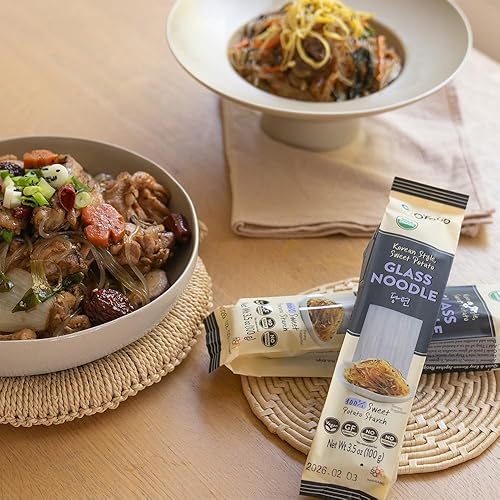 Vista 6 de Chung Jung One Fideos de vidrio coreanos de batata, sin gluten, vegano, sin sodio, sin azúcar, 3.5 onzas (3.53 oz), paquete de 12