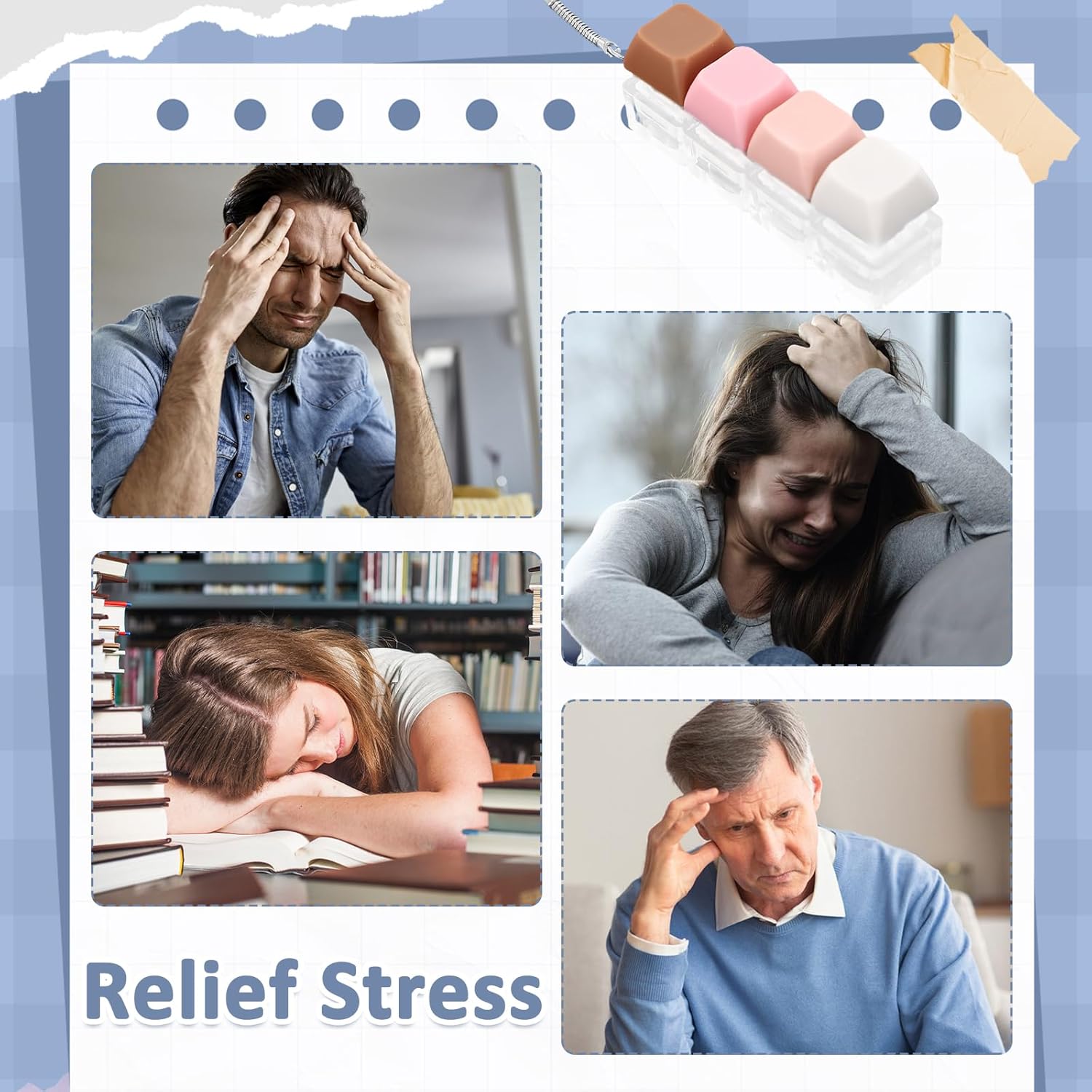 3 PCS Keyboard Fidget Keychain, Fidget Clicker Keyboard, Decompression Button Finger Clicker for Adults to Relieve Stress and Pass Time (Style A)