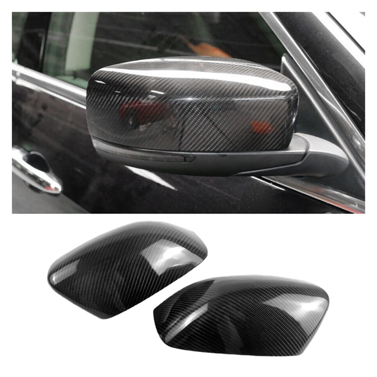 Compatible for Maserati Ghibli 2013-2016 Real Carbon Fiber Side Rear View Mirror Cover Trim Side Wing Mirror Caps Car Accessories