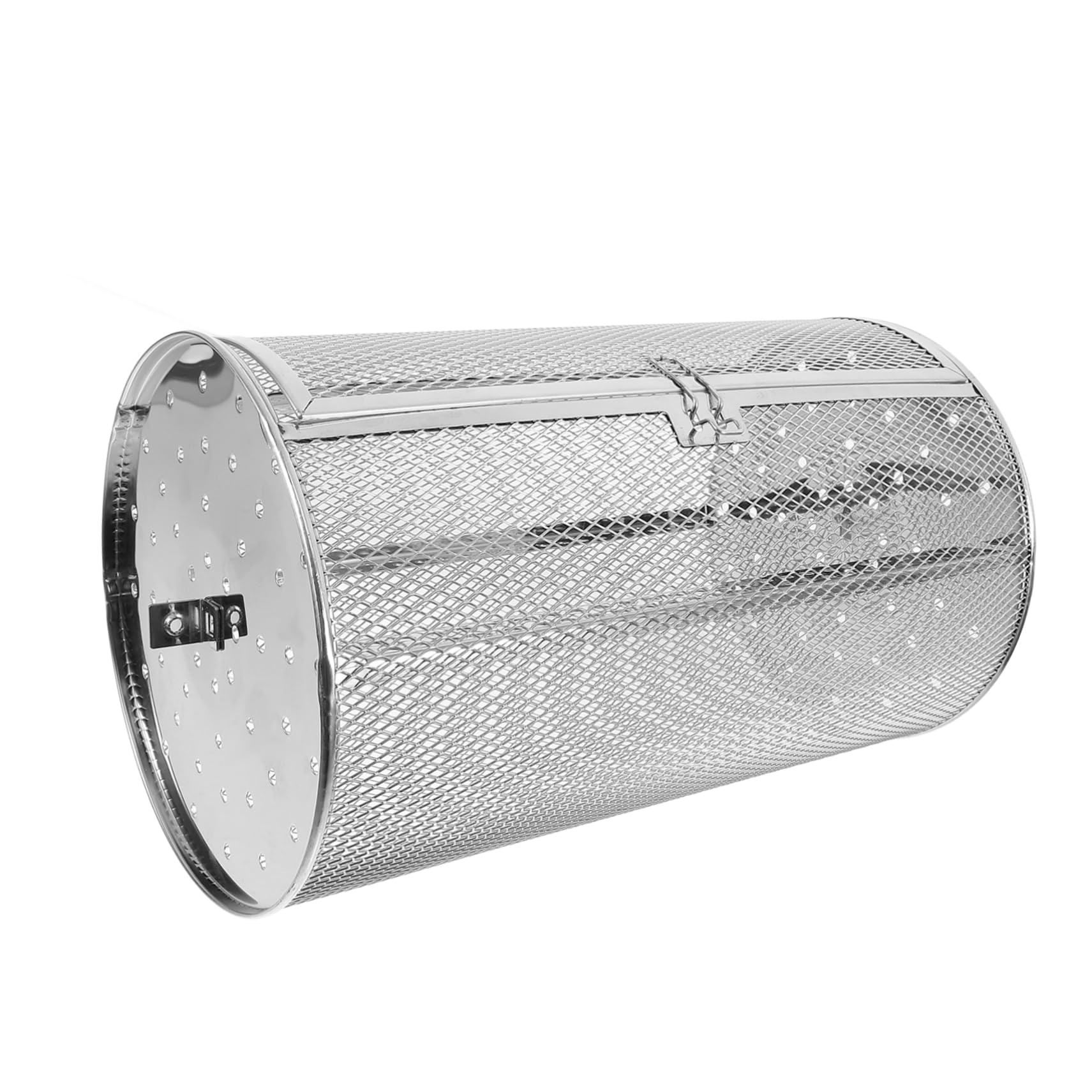 Jaula Para Asar Giratoria De Acero Inoxidable 180x300 Mm Para Horno Eléctrico Cesta Para Asador De Frutos Secos y Verduras Barbacoa Rotativo Para Tostado Uniforme Cocina y Camping