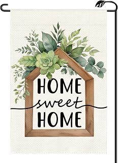 Home Sweet Home Eucalyptus Garden Flag 12x18 Inch Vertical Double Sided Seasonal Spring Summer House Small Flags Farmhouse Outside Decoration For Yard (ONLY FLAG) CJ54