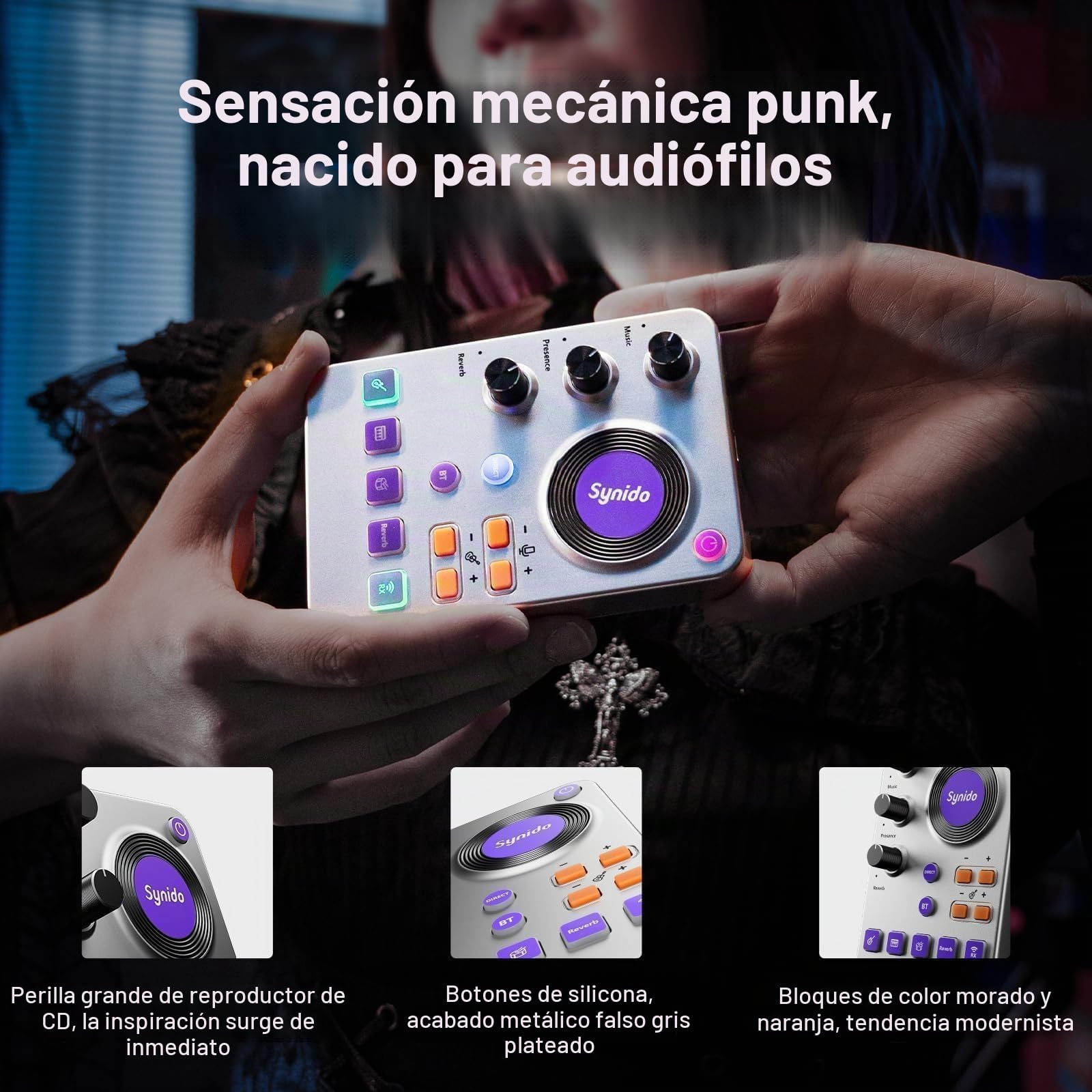 Synido Sistema de guitarra inalámbrico de 5,8 GHz, receptor transmisor de instrumento musical eléctrico recargable con tarjeta de sonido, 24 bits/96 KHz, baja latencia, compatible con Bluetooth BGM