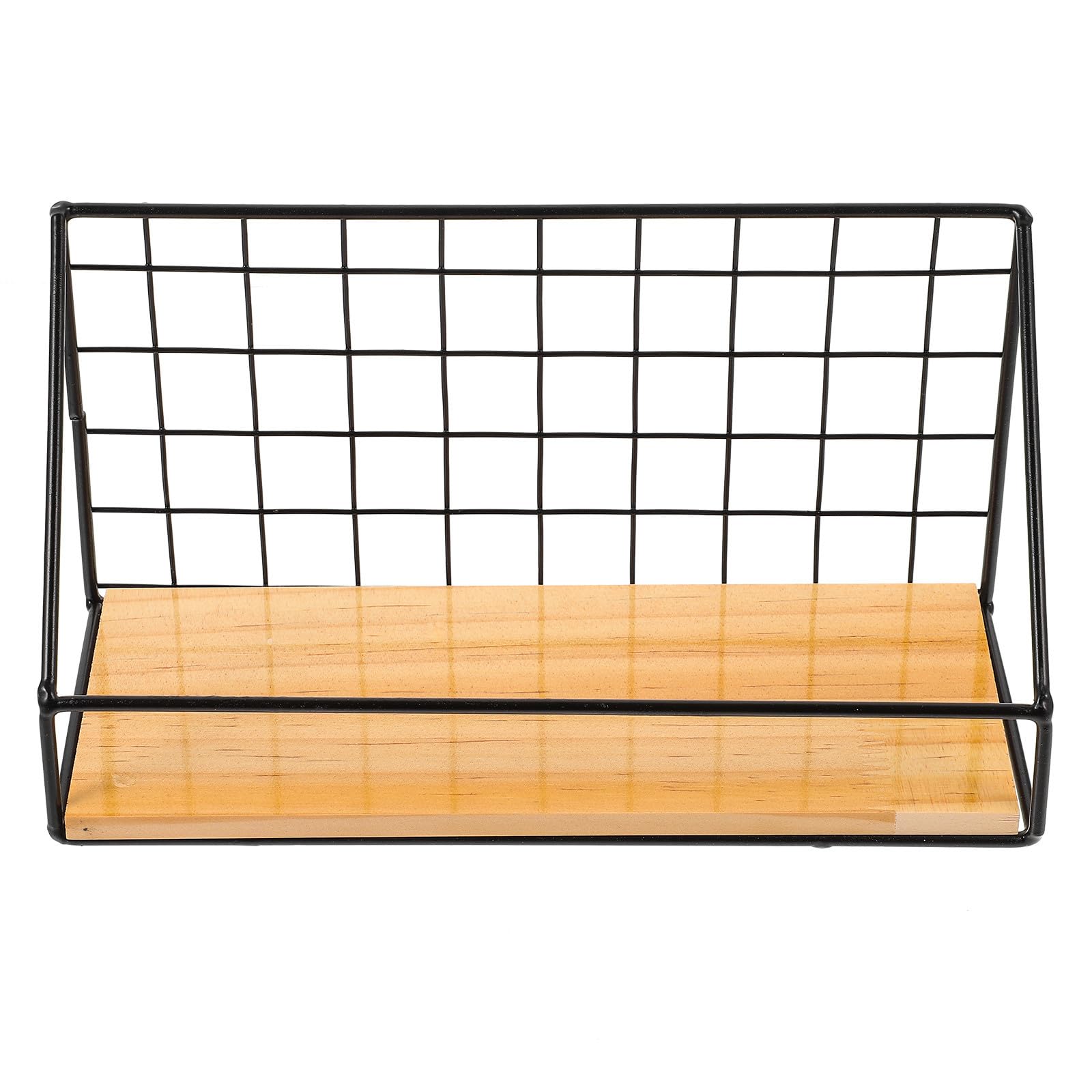 Estante de almacenamiento de hierro negro con diseño de madera creativo Garneck