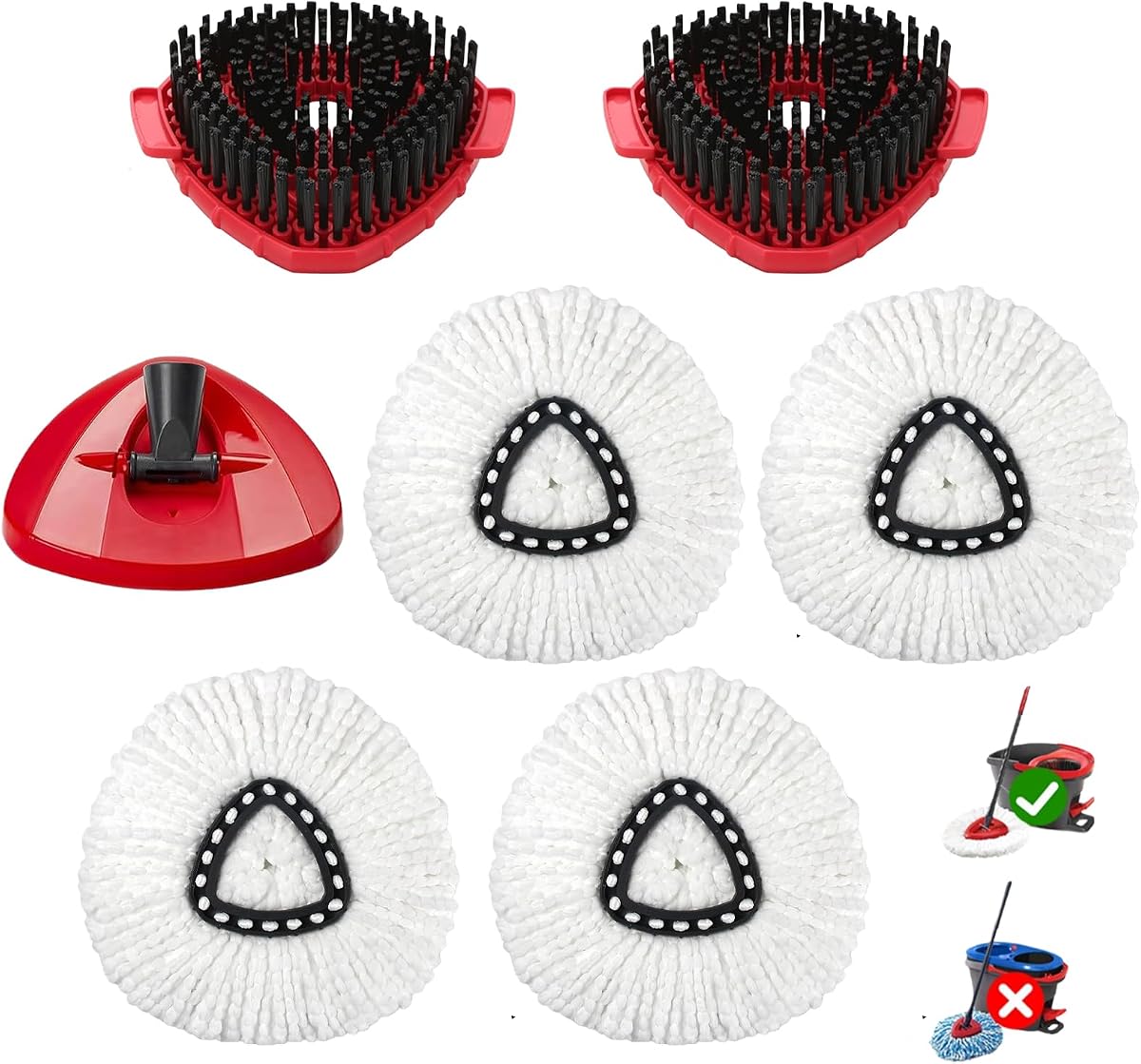 Paquete de 7 cabezales de repuesto para fregona giratoria Ocedar | Compatible con sistema O Cedar EasyWring de 1 tanque, microfibra, reutilizable, lavable a máquina, para limpieza profunda de pisos, fácil de reemplazar