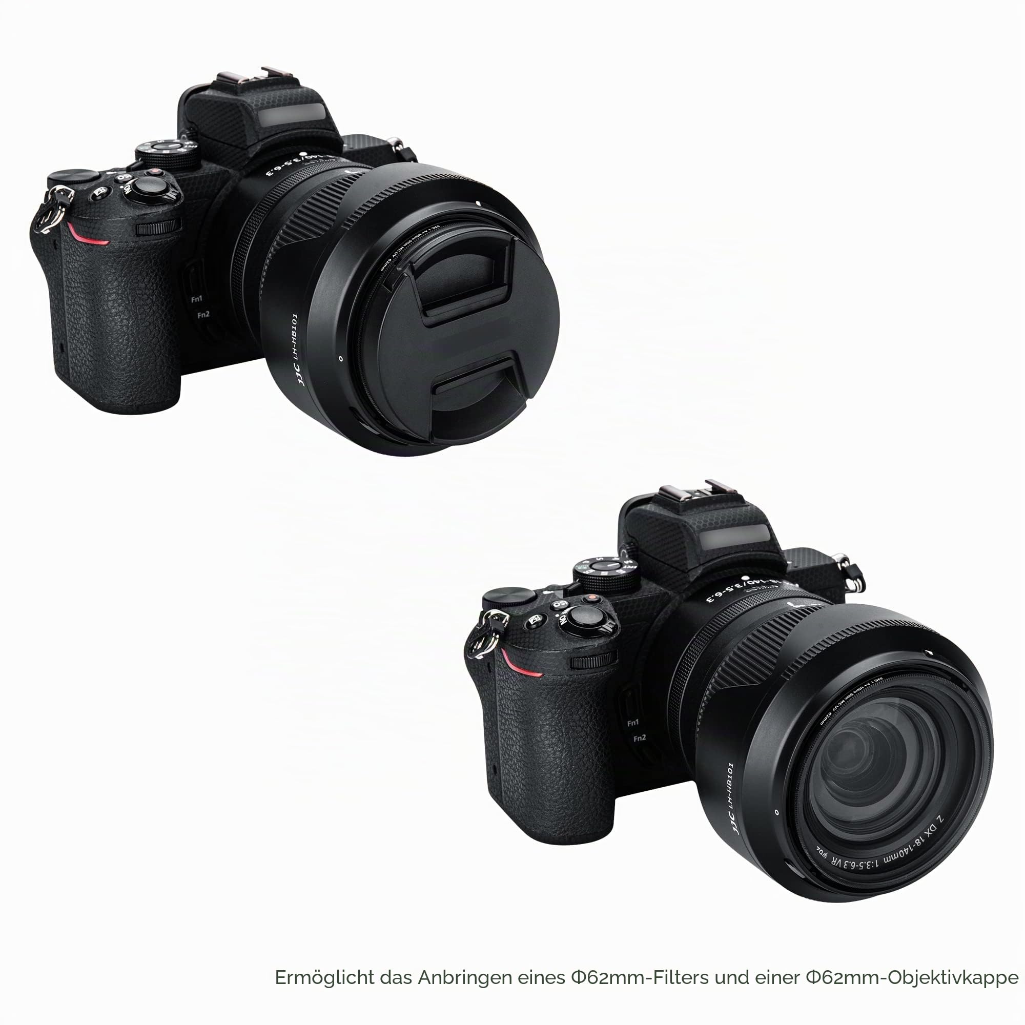 JJC Bajonett Gegenlichtblende für Nikon Z DX 18-140mm f/3.5-6.3 VR Objektiv, ersetzt Nikon HB-101 Gegenlichtblende, reduziert Reflexionen und schützt das Objektiv