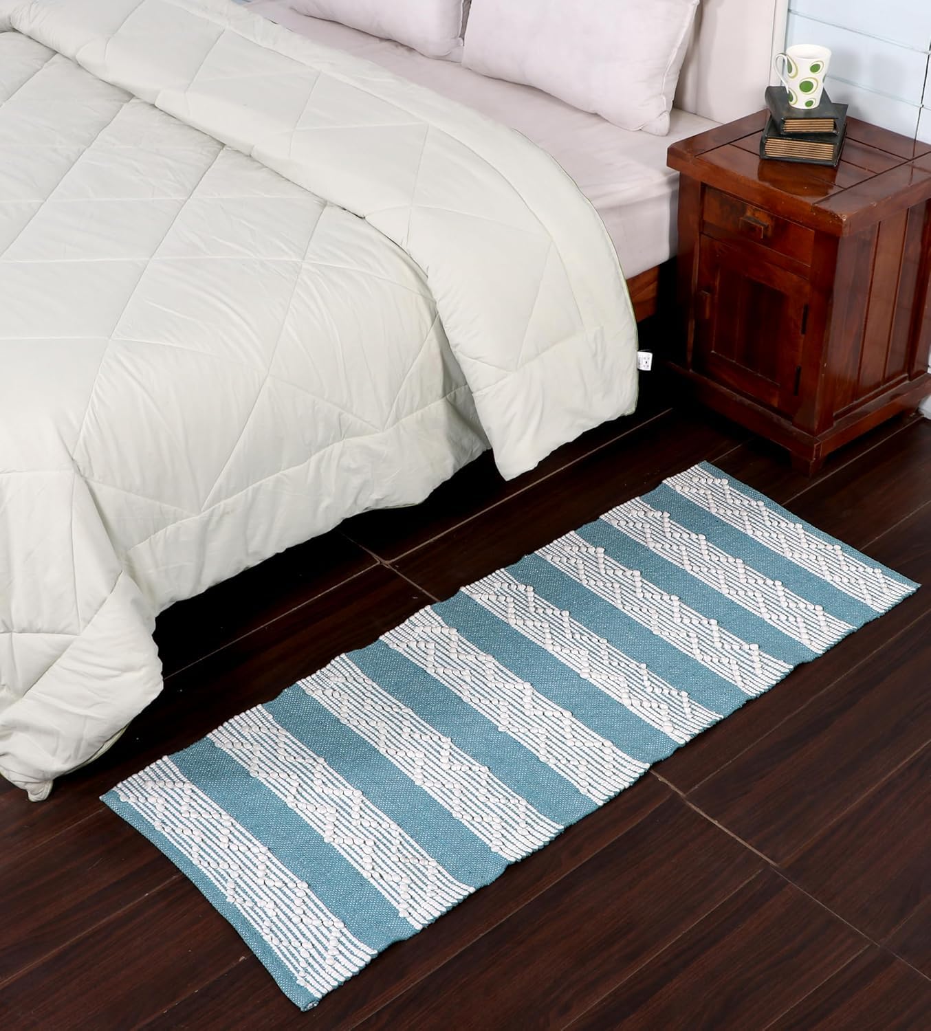 Cotton Bed Runner - 22x55 Inches, Brown -9