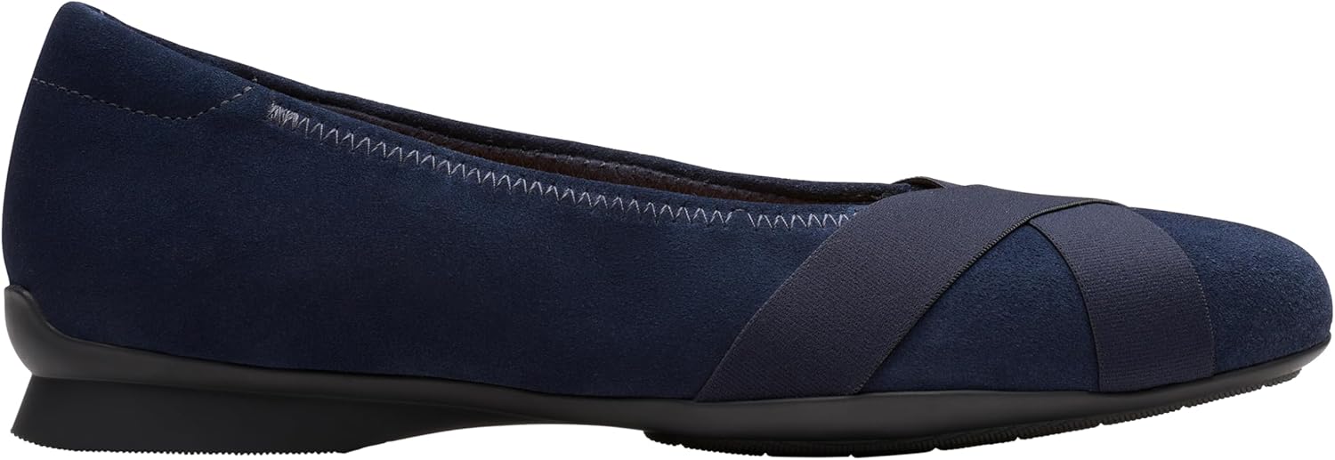 Clarks Women's Shaya Poppy, Navy suede, 7