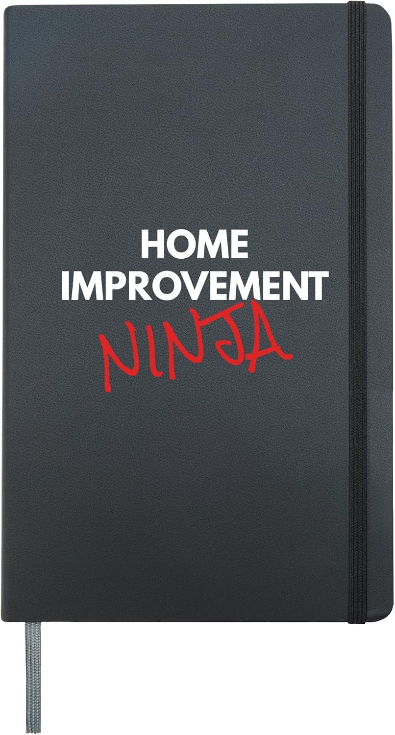 Home Improvement Ninja Fun Handyman Repair Quote Hardcover Journal, Black