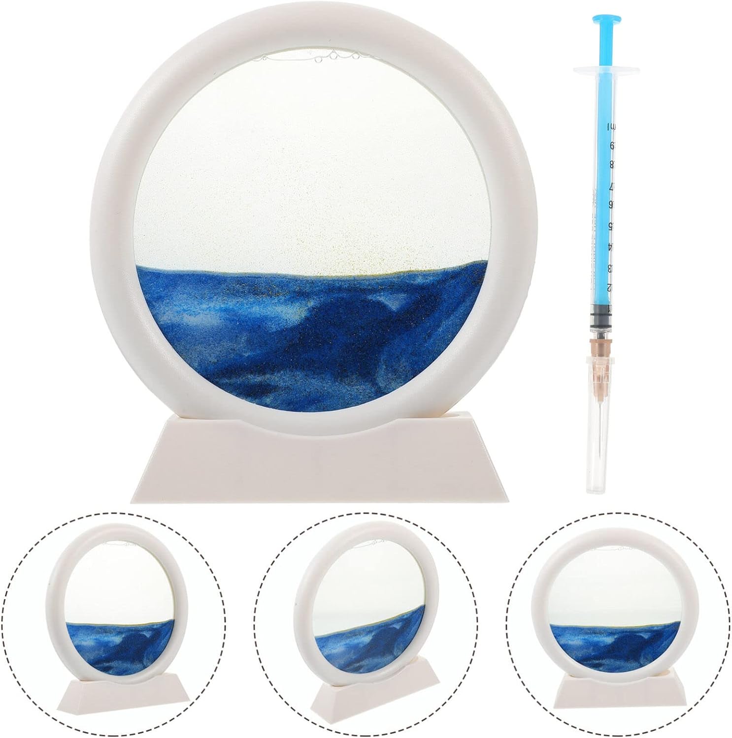 Tofficu Moving Sand Art Decor Sandscapes Decorative Desktop Sand Art Picture Elegant Relaxing Toy for Home Office Unique for Year Birthday Weddings