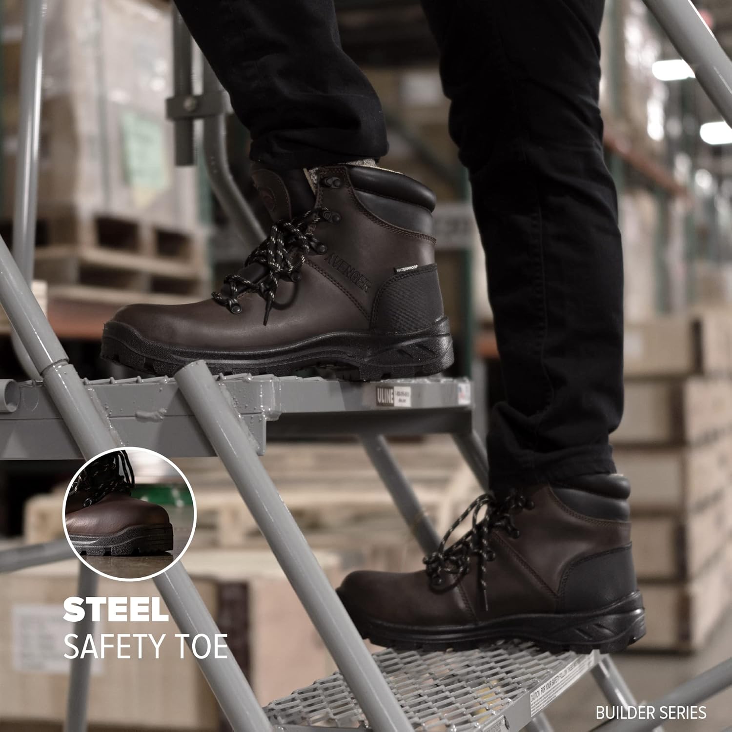 Avenger Work Boots Women's Steel Toe A8050