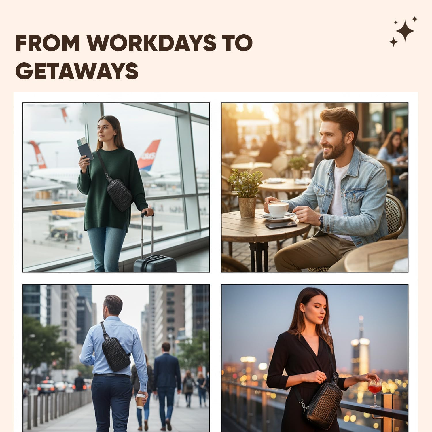 Genuine Leather Crossbody Shoulder Bag – Premium Unisex Everyday Bag with Adjustable Strap, Compact Yet Spacious for Travel, Work & Daily Use – Black - Image 7