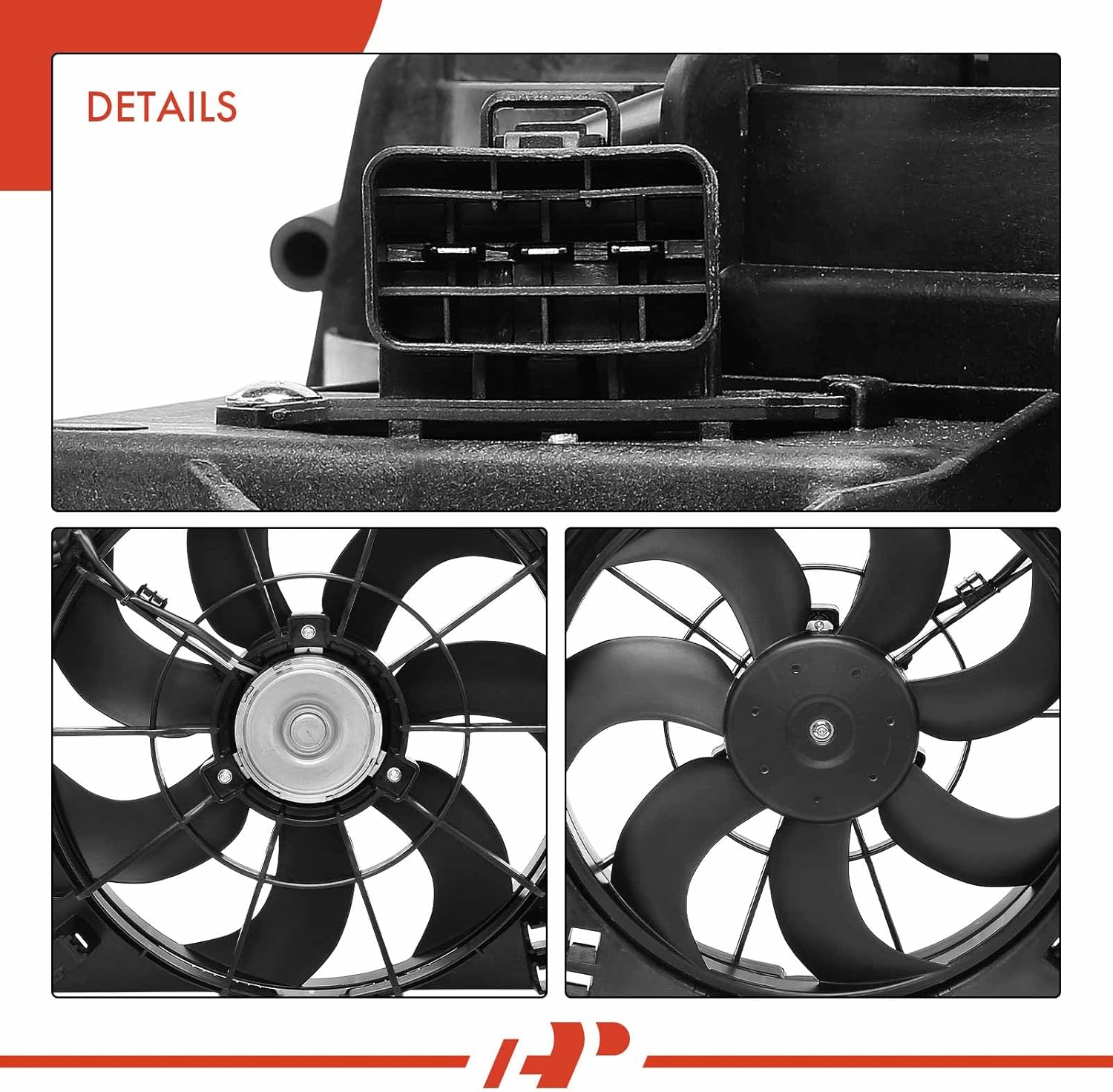 A-Premium Engine Radiator Cooling Fan Assembly Compatible with Select Hyundai & Kia Models - Accent 2012-2013, Veloster 2012-2014, Rio 2012-2017 - Replace# 253801W150, 253801W152