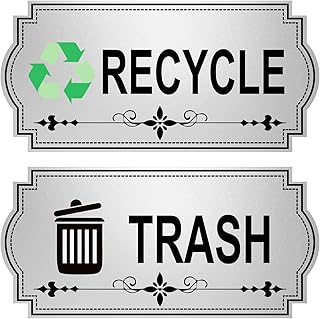 Recycle & Trash Bin Stickers - Enhance Your Recycling Bin with Stickers for Kitchen 1 Set