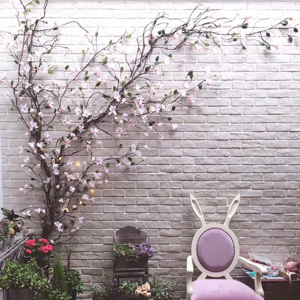 Flores de Magnolia Artificial, Flores de Seda Falsa Vid Floral decoración de Pared Fiesta decoración del hogar simulación Regalos de Flores, 160 cm, 4 Piezas,Pink-160 cm
