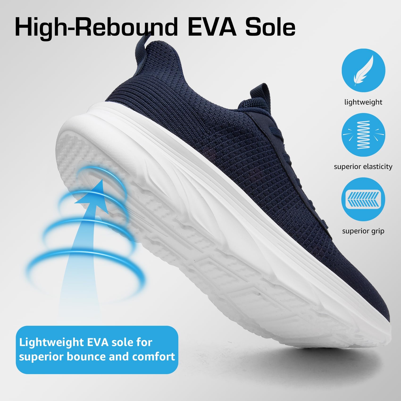 DimaiGlobal Zapatillas Deportivas Hombre Slip On Zapatillas de Deporte Sneakers Calzado Deportivo Ligeras y Transpirables Zapatillas Running Correr