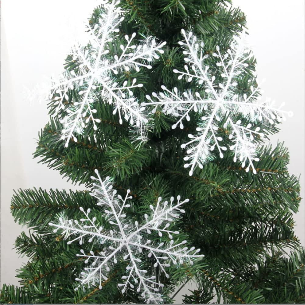 12 Pièces Ornements De Flocon De Neige De Noël, Flocons De Neige à Paillettes En Plastique Ornements Pendentif D'arbre De Noël Flocons De Neige Pour Arbre De Noël