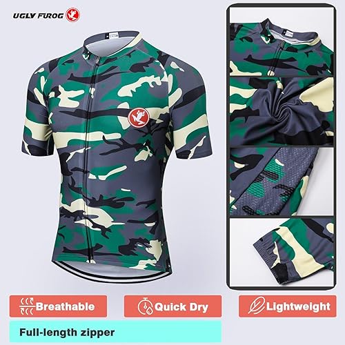 Miniatura 4 de UGLY FROG Summer Cycling Suit Cycling Jerseys Shorts Set with Gel Pad for Outdoor