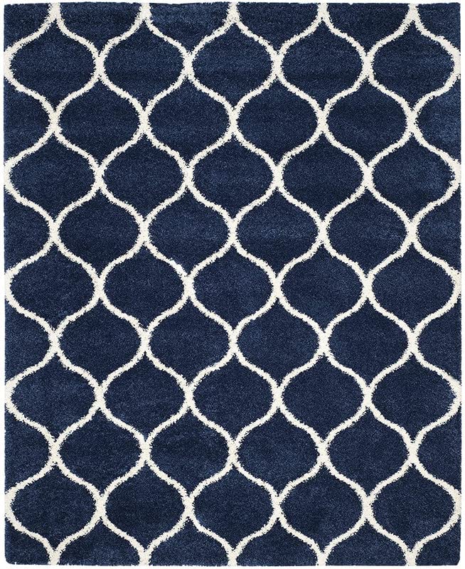 Image of Shaggy Carpet for Living Room 10X12 FEET Fluffy Plush Area Rug, Thick Fur Floor Carpet Modern Cozy Rug for Home Decor, Kids Room Bedside Hall, Durable Comfortable Shaggy Rug (Blue Ivory)