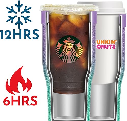 Miniatura 7 de Universal Iced Coffee Sleeve - Niceyos Upgraded Double Wall Reusable Stainless Steel Holder Sleeves Insulator for Cold Drinks Fits Starbucks Dunkin