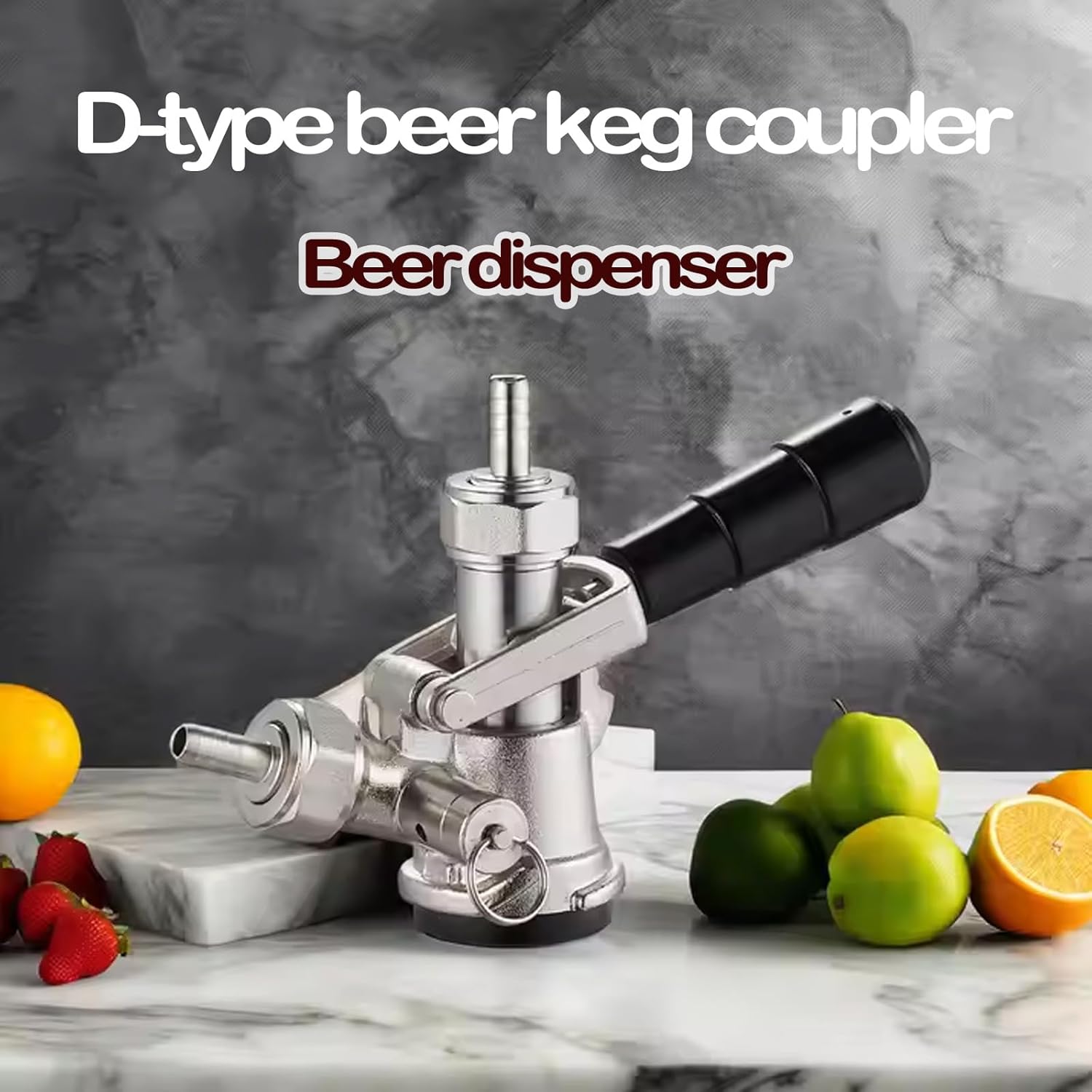 Beer Keg Coupler, Stainless Steel D-Type Keg Dispenser, Beer Keg Tap Connector System Equipment, Suitable for Bar, Hotal, Home,[a] d Type + Valve